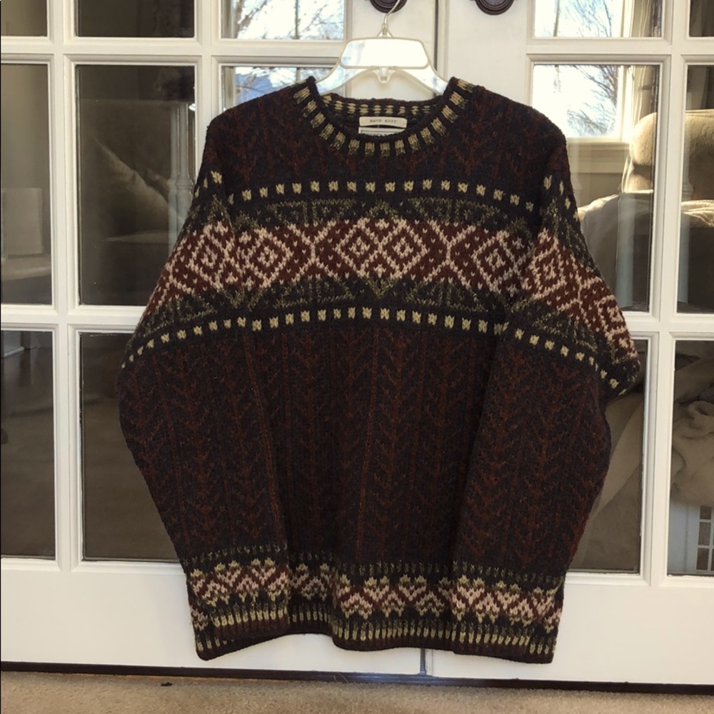 Hand-knit Fair Isle Wool Sweater